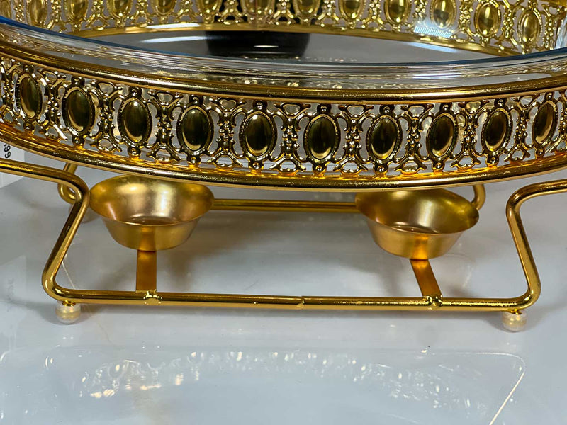 TREND HOME COLLECTION Ovaler Speisenwärmer 2L Silber