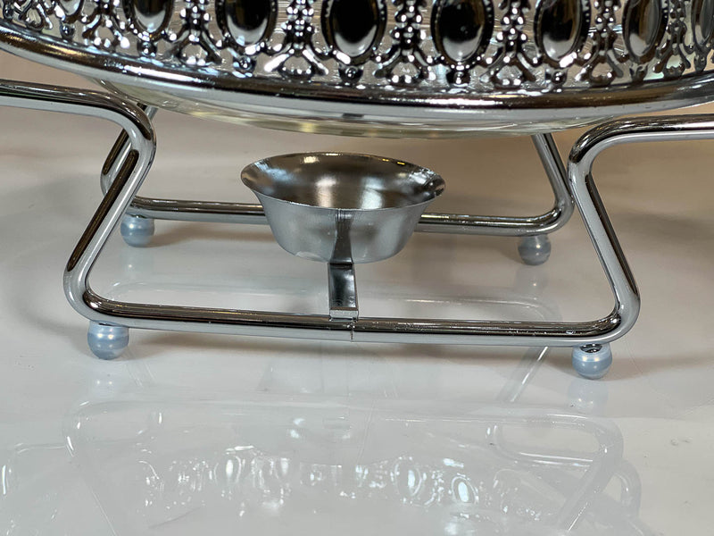 TREND HOME COLLECTION Runder Speisenwärmer 2L Silber 