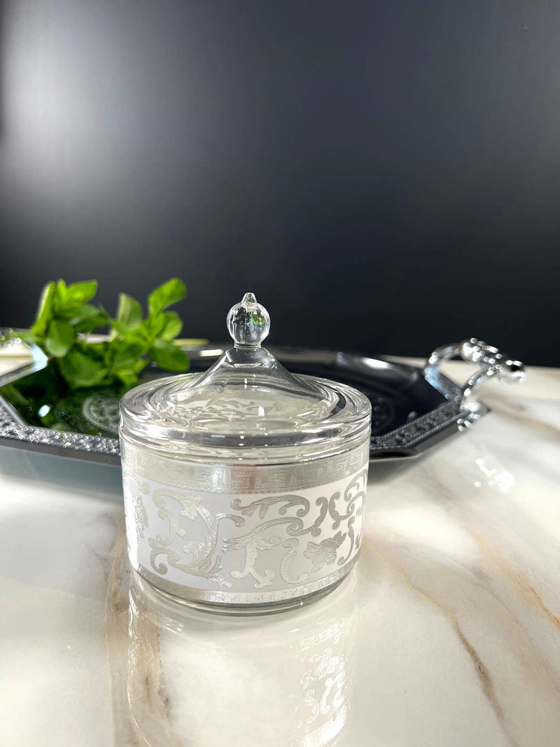 TREND HOME ORIENT SILBER Set aus 12 Gläsern mit Zuckerdose 20 Stk.
