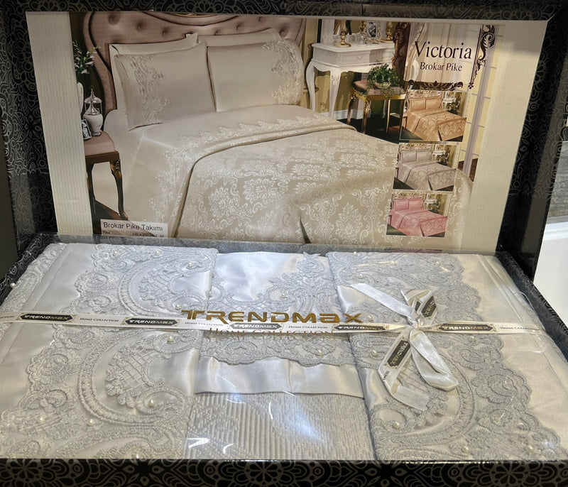TREND HOME VICTORIA Bettwäsche-Set weiss