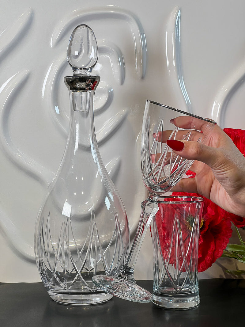 ACAR AQUA COLLECTION PLATIN Gläserset Gläser mit Karaffe 25 Stk.