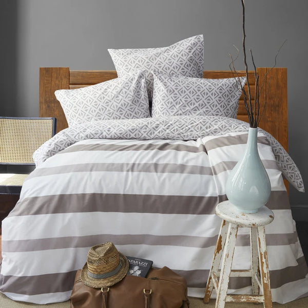 KARACA NAUTICA HOME CHATFIELD Bezugset für 1 Person Steingrau