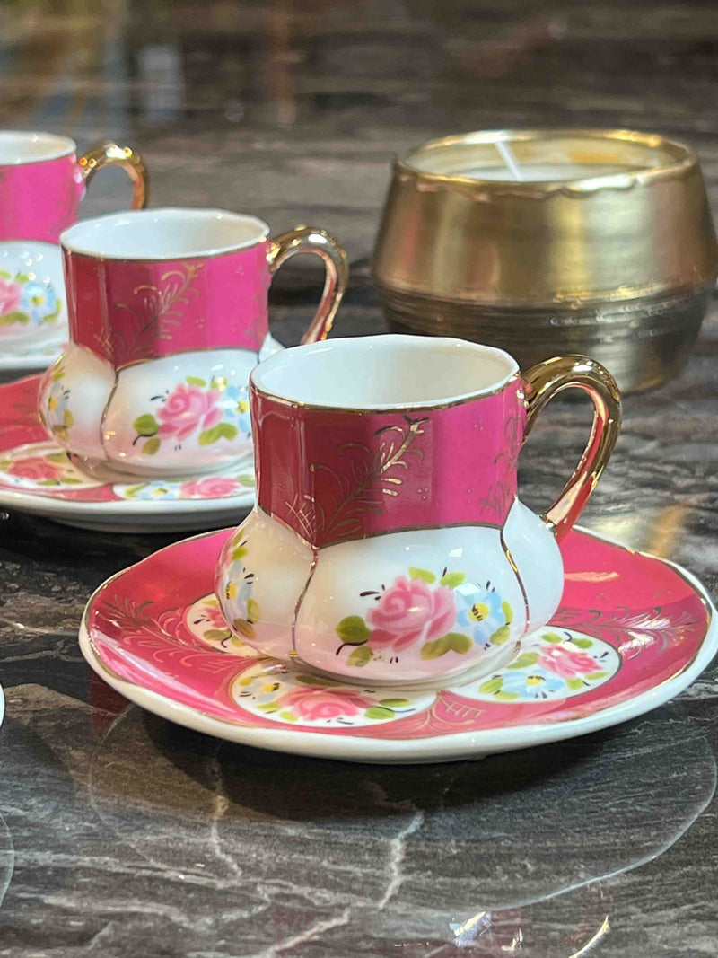 ACAR Set mit 6 Kaffeetassen aus Porzellan