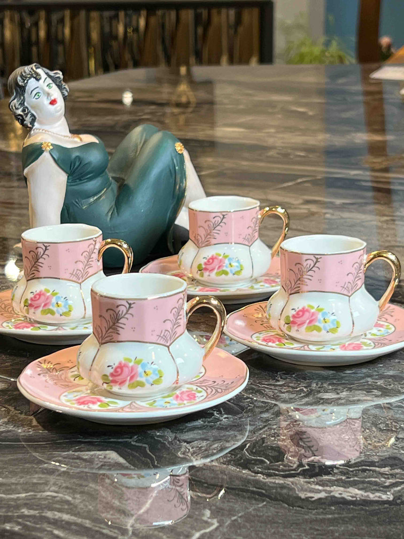 ACAR Set mit 6 Kaffeetassen aus Porzellan